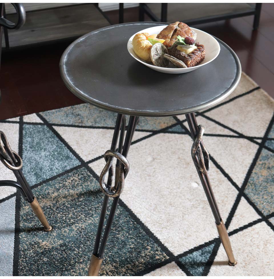 ヴィンテージスタイル アイアンティーテーブル 幅40cm (男前インテリア