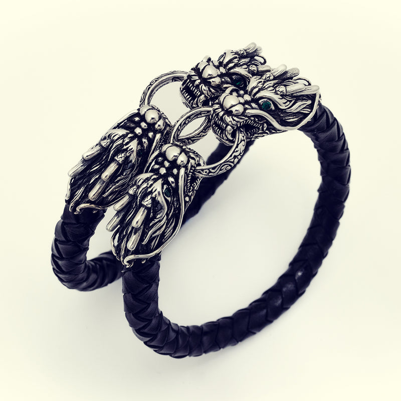 Dragon Braided Leather Bracelet | ドラゴン・ブレイデッド・レザー