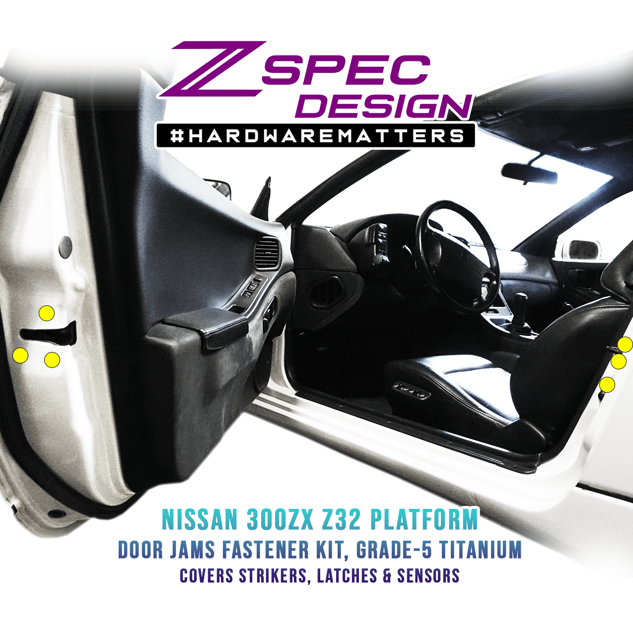 ZSPEC Fastener Kit, Door Jams Area for Nissan Z32 300zx, Titanium