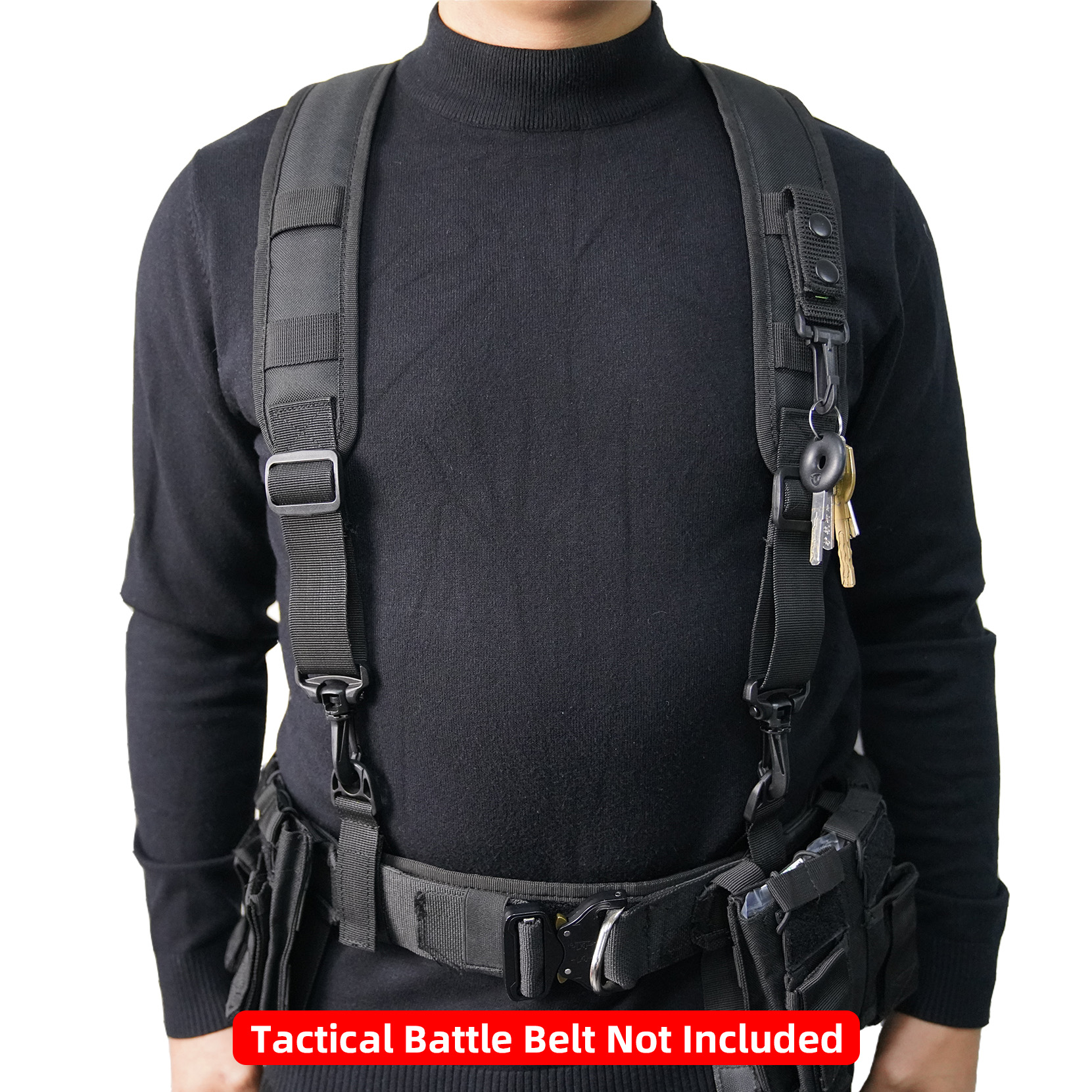 Kunn-男性用タクティカルツールベルトサスペンダー、アクセサリー付き