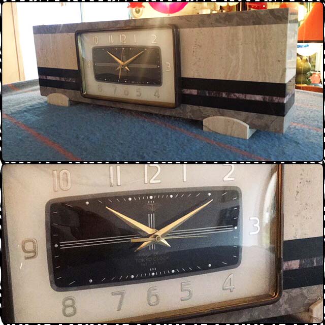 大理石 東京時計 TOKYO CLOCK ゼンマイ巻き 置時計 昭和レトロ - AITA