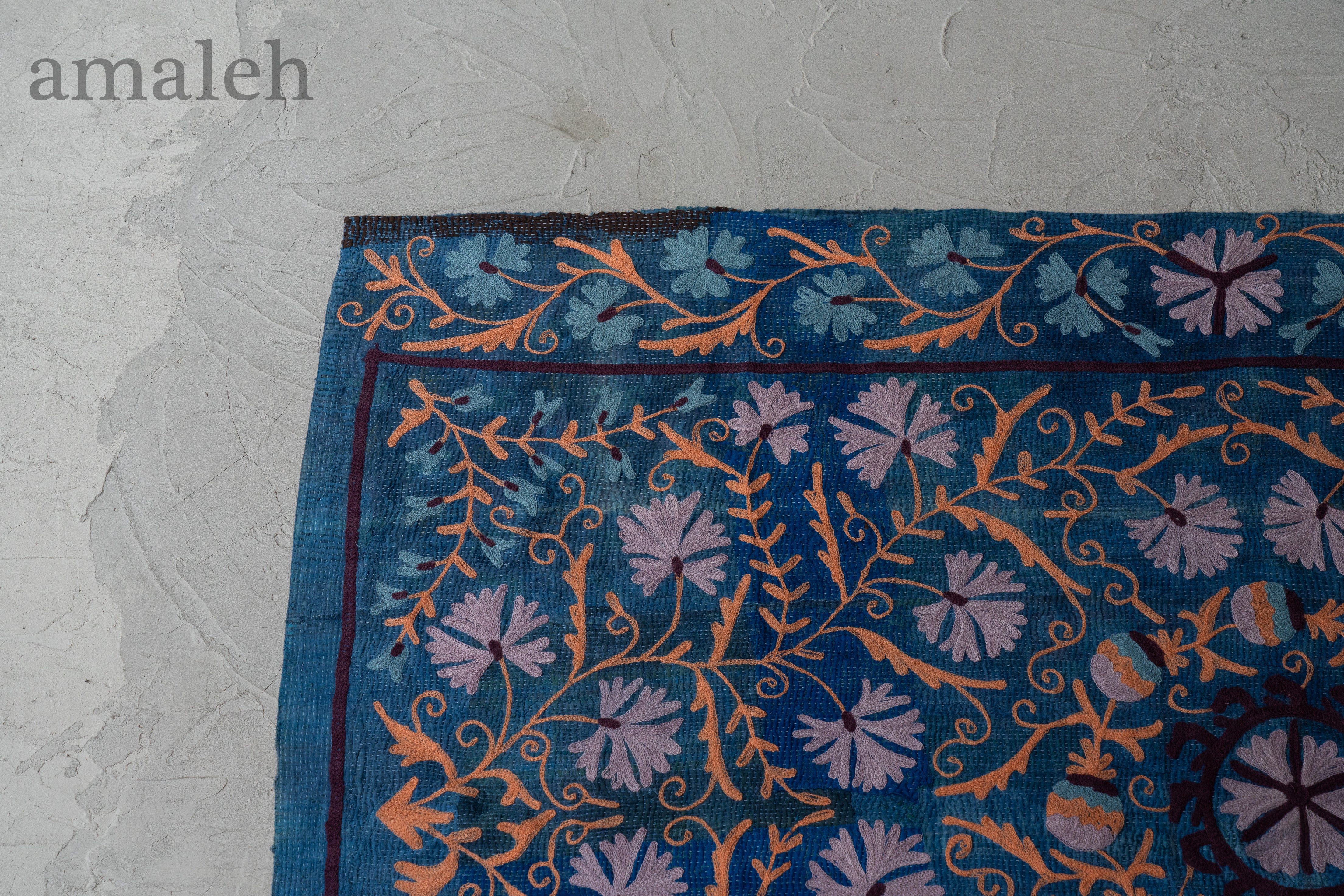 インドの手刺繍ヴィンテージカンタキルト・スザニキルト-QUILT