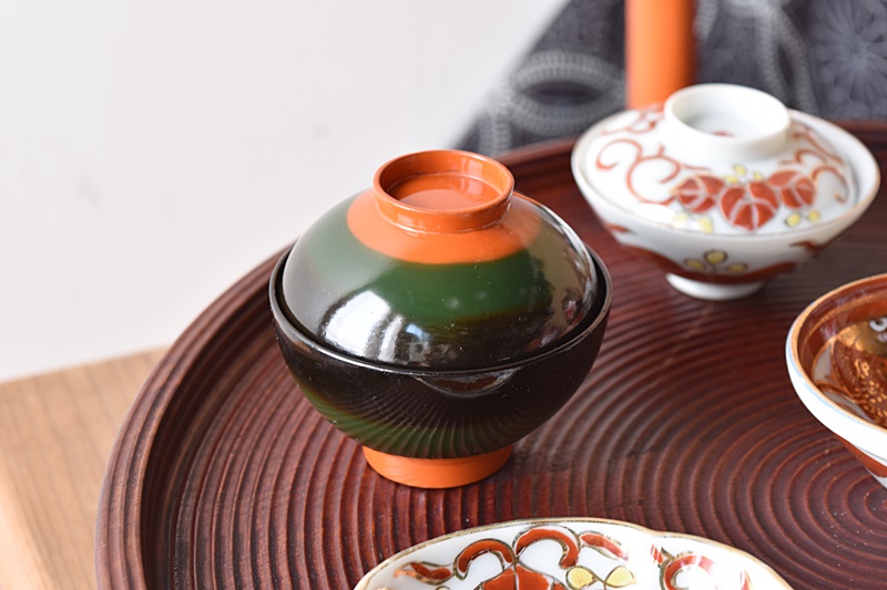 雛道具 天然木製漆塗 駒塗 吸物椀 - 生活骨董と古布のアンティーク