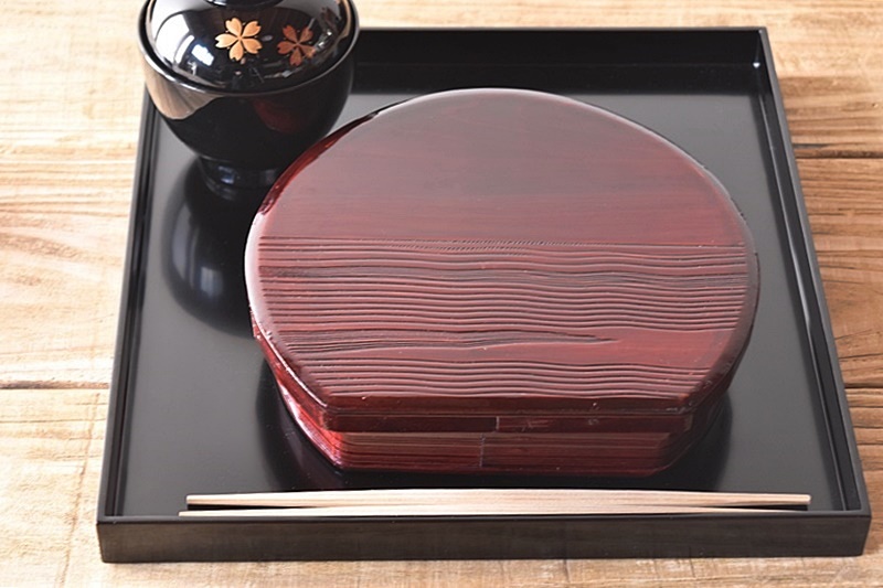 天然木製漆塗 溜塗 半月弁当 5客セット 茶懐石料理道具 茶懐石 - 生活
