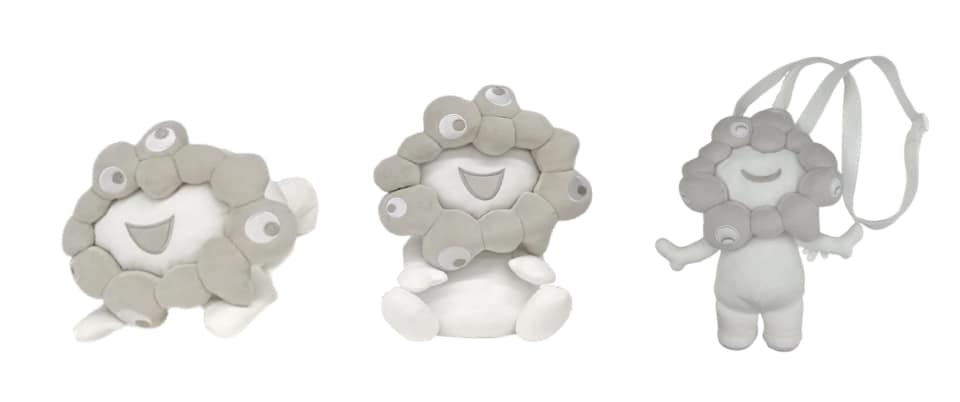 白ミャクミャクVer.お手玉風ぬいぐるみ/這型ぬいぐるみ/全身ぬいぐるみ