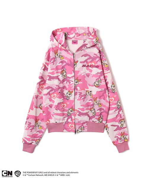 The Powerpuff Girls x atmos pink Camouflage Zip-up Hoodie PINK（ザ
