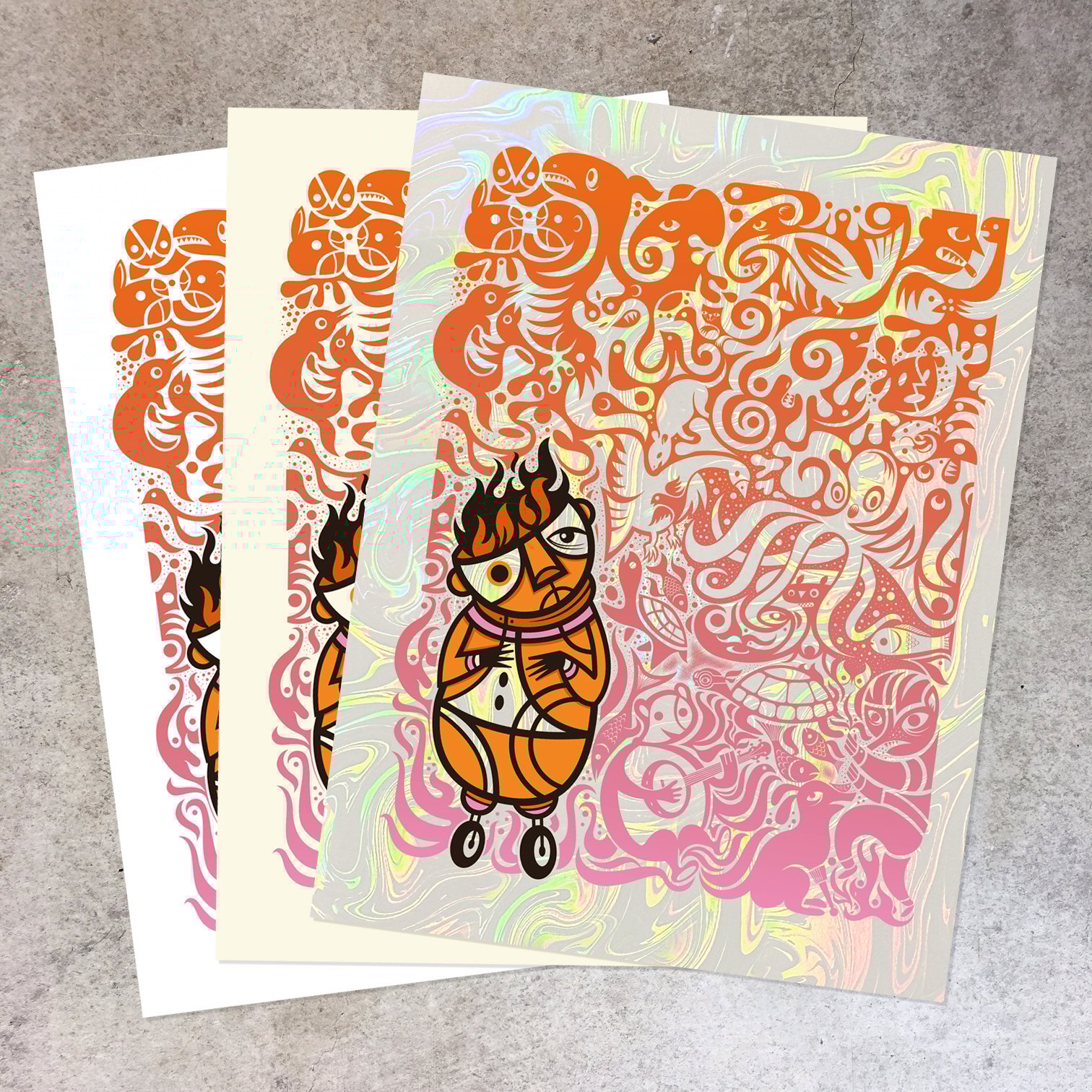 F4D Studios — Casual Chaos (Orange) 2025 Art Prints