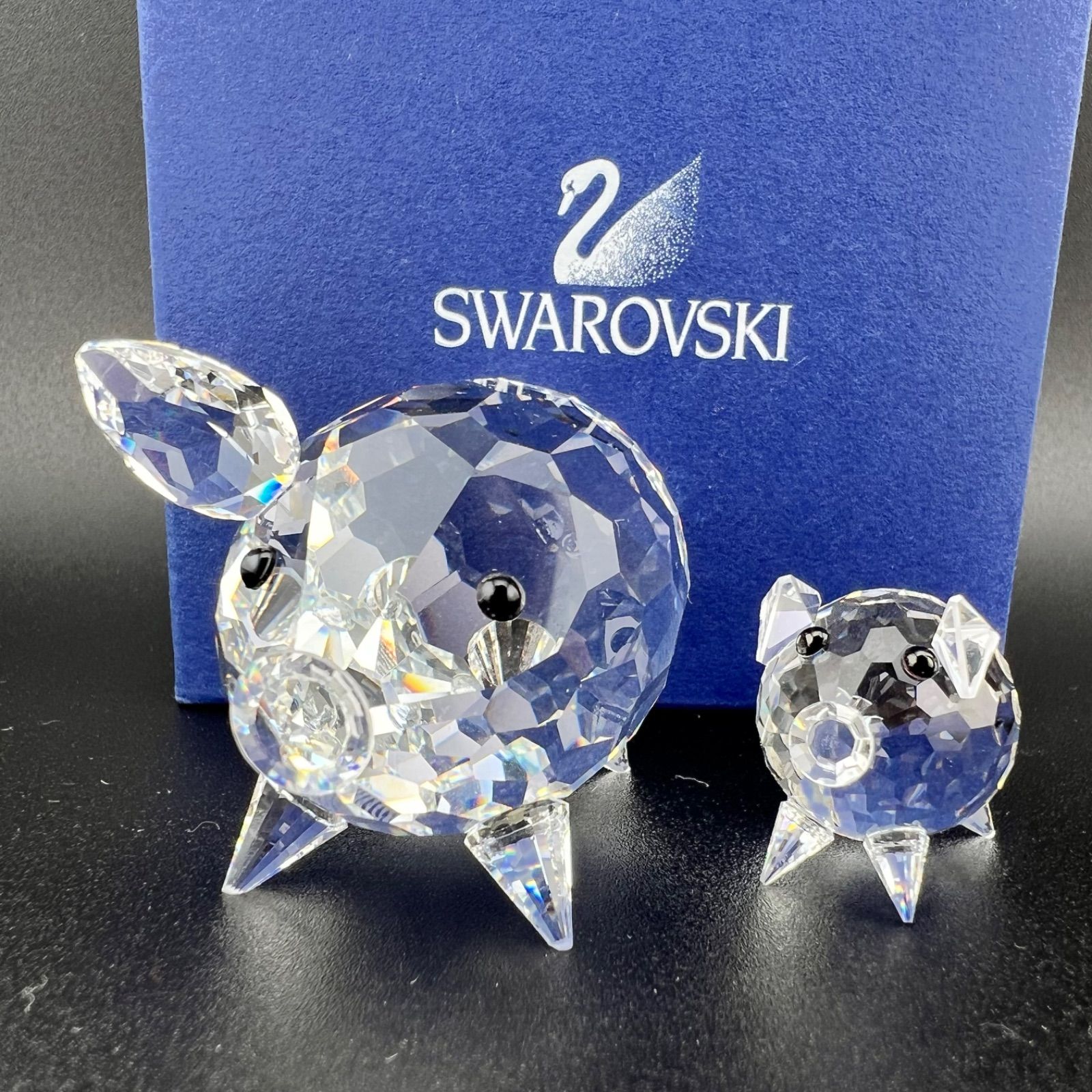 SWAROVSKI スワロフスキー 置物 動物シリーズ ブタ 親子 クリスタル