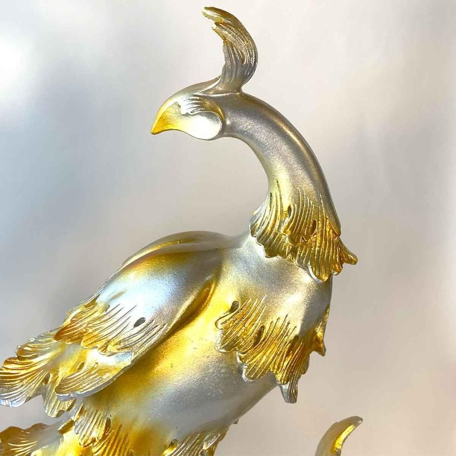 鳳凰 フェニックス 置物 大きいサイズ 29cm 金 青 インテリア 開運 金