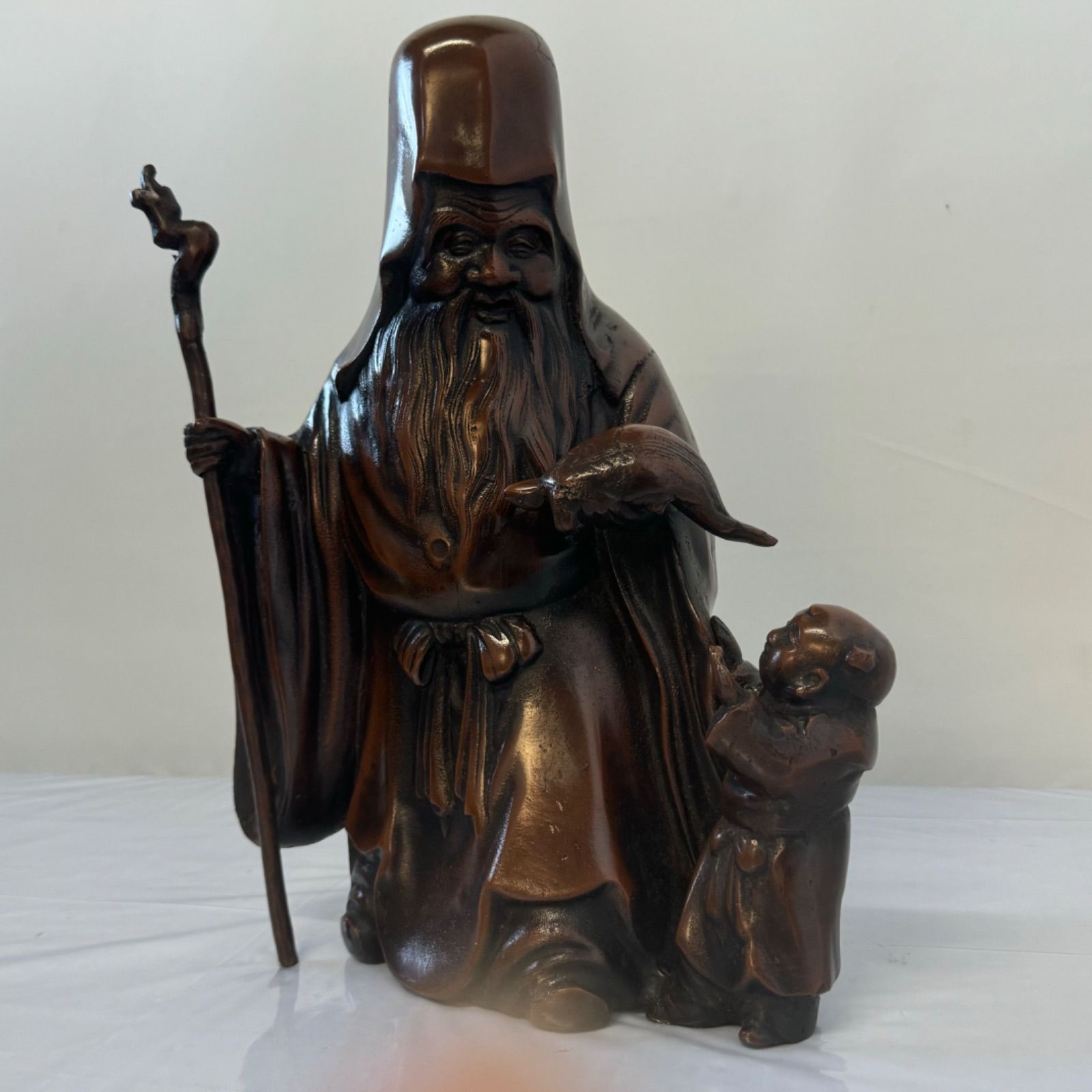 寿老人 鋳物 置物 七福神 仙人 金属工芸 縁起物 長寿 財運 神仙 神