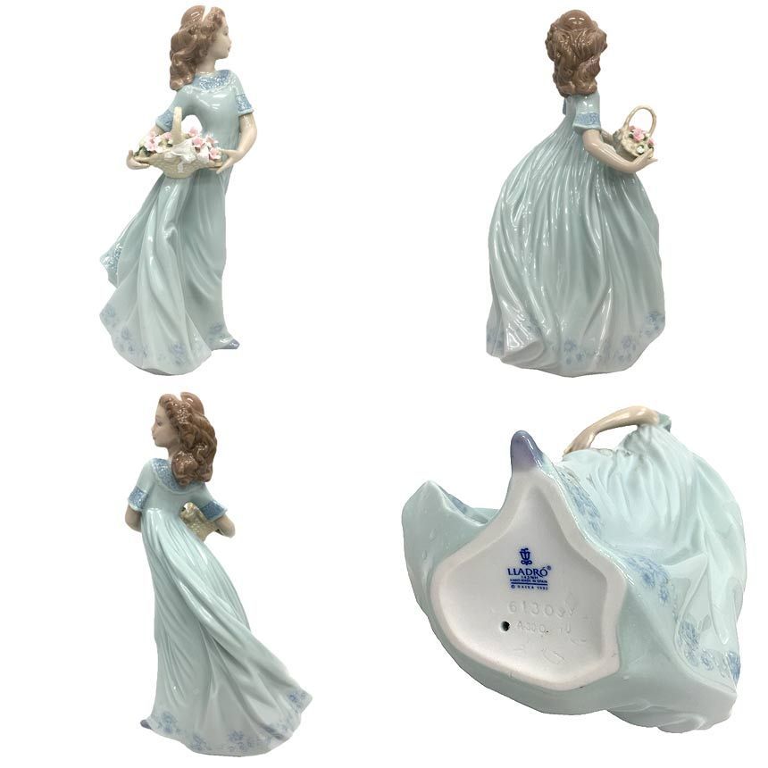 セール LLADRO リヤドロ 春のお庭にかえって 花かご フィギュリン 陶器