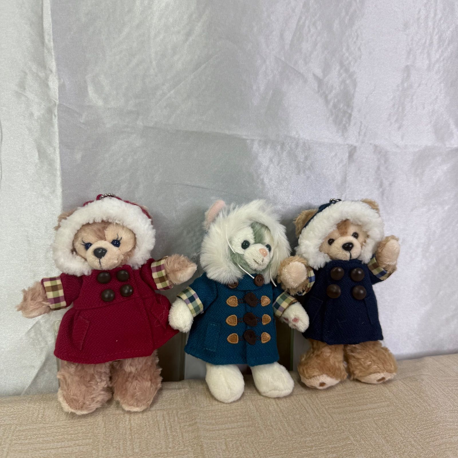 大人気】ダッフィー ぬいぐるみバッジ ダッフルコート 2016 3体セット