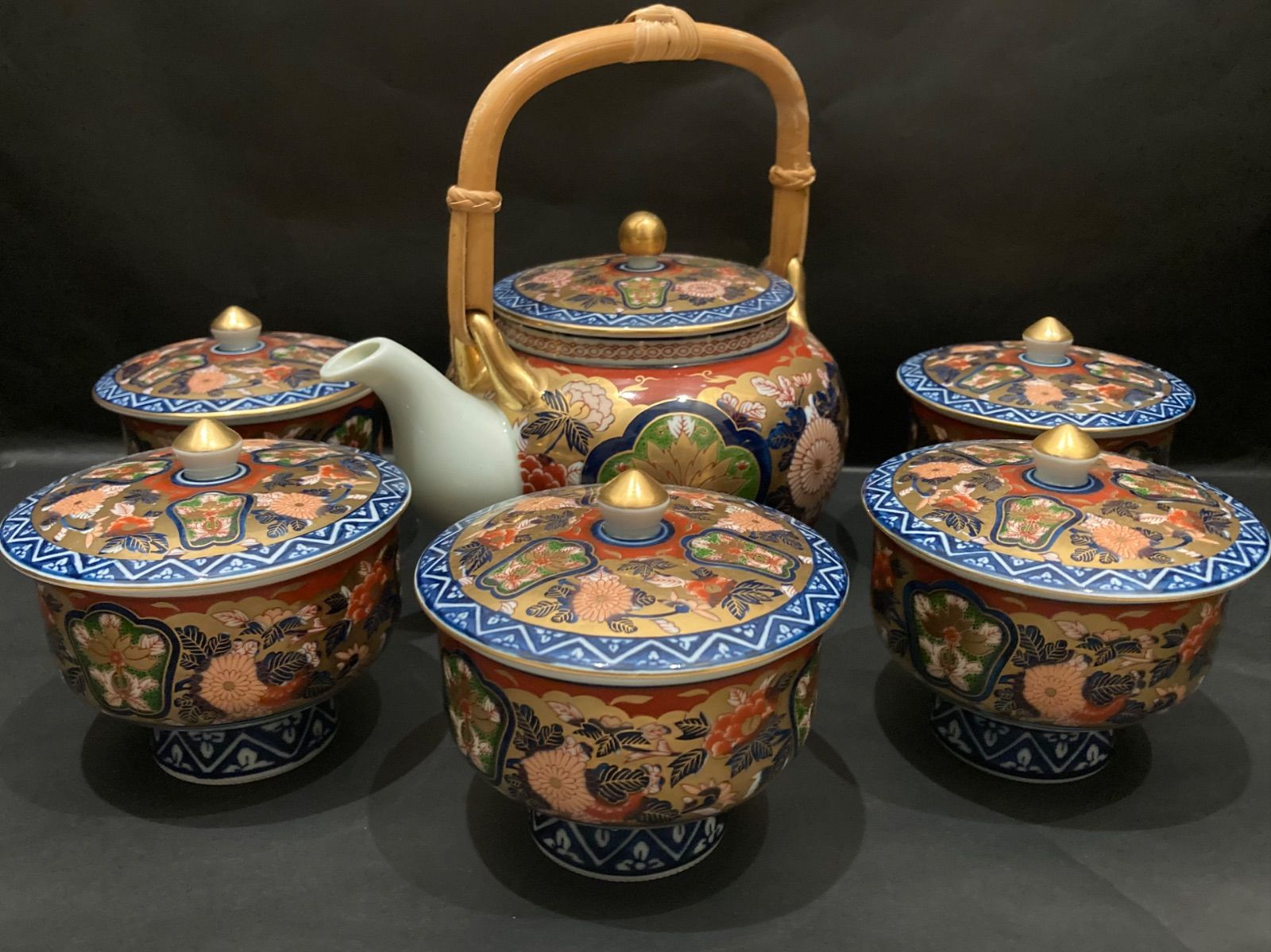 有田焼 急須 湯呑 セット 金彩色絵 茶器 茶器揃 有田焼 賞美堂【日肥其