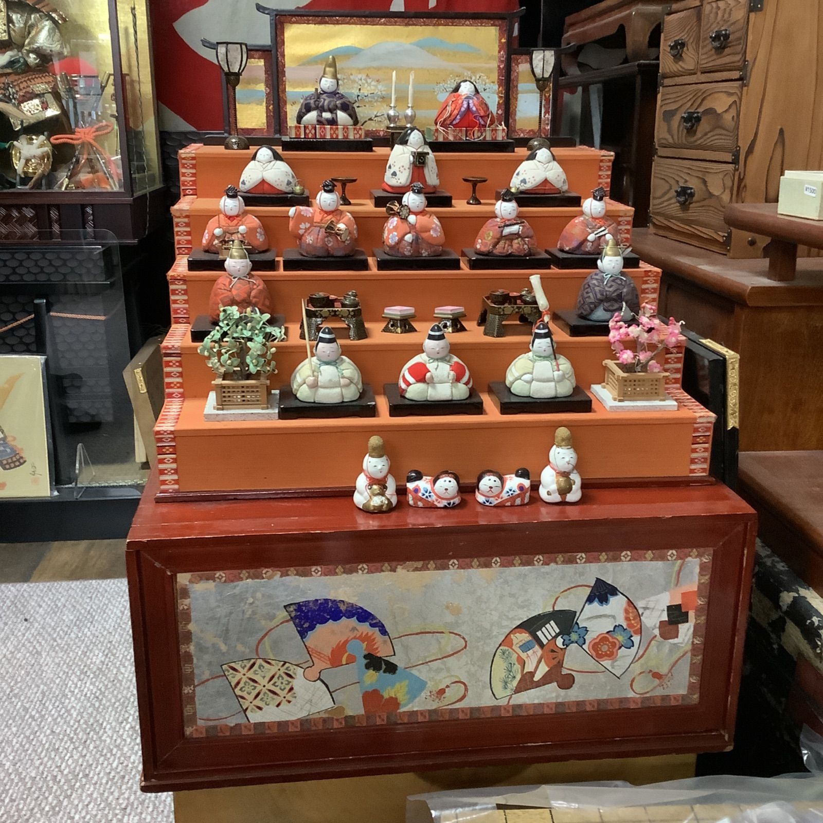 古道具】アンティーク 昭和 レトロ 昭和20年代 木目込み雛 雛人形 雛