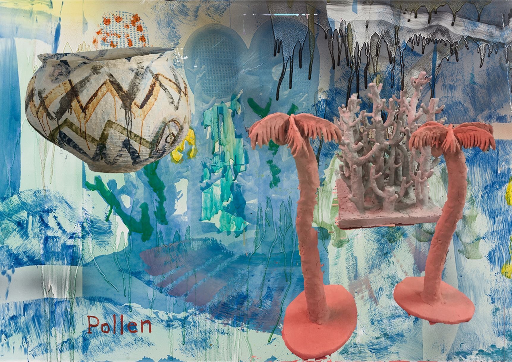 6つの壺とボトルメールが浮かぶ部屋」 梅津庸⼀＋浜名⼀憲 艸居