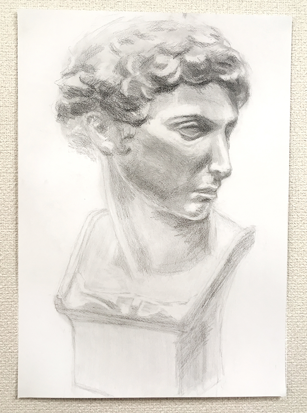 鉛筆・木炭デッサン「メディチ像」（参考作品紹介） | ART NO WATAGE