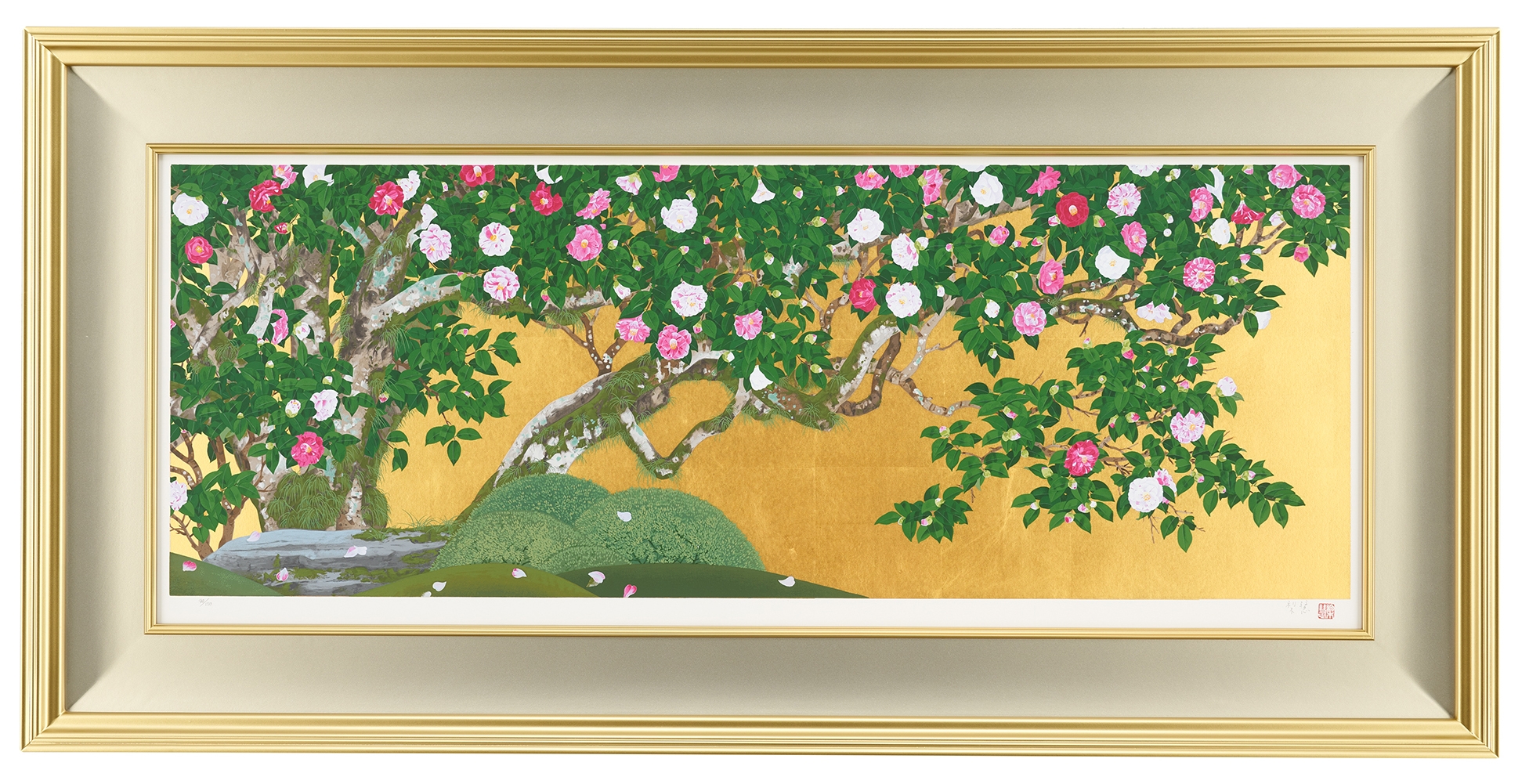 森田りえ子『 柊野五色椿』 | シルクスクリーン | 日経アート