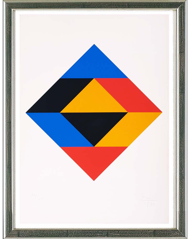 Max Bill, O.T. (Rhombus blau-gelb-rot-schwarz), 1970 - signiert