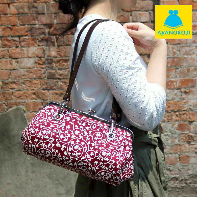 受注生産品】TAWARA型がま口ボストンバッグ【帆布・蛸唐草】 | がま口