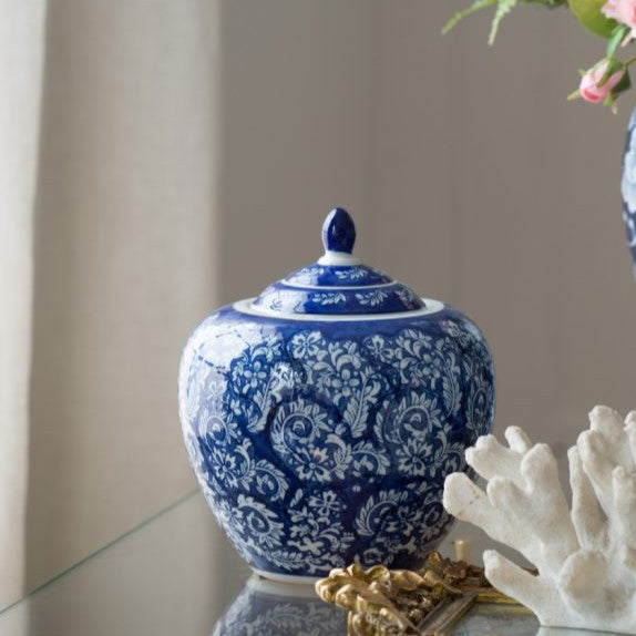 シノワズリの蓋付き 飾り壺 | ホームインテリア萬里