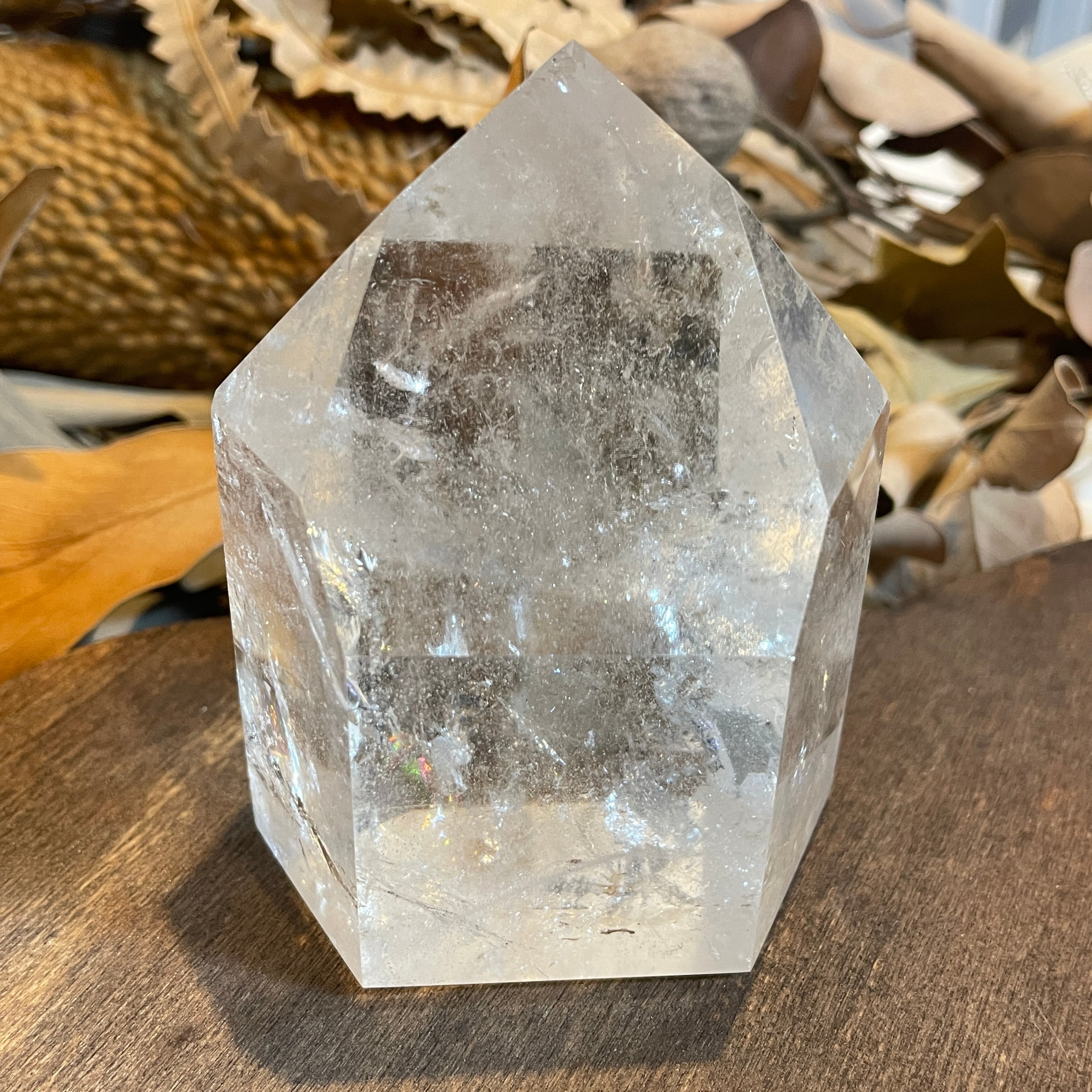 高品質 水晶 六角柱 特大虹入り 432g G-58 | chu2stone