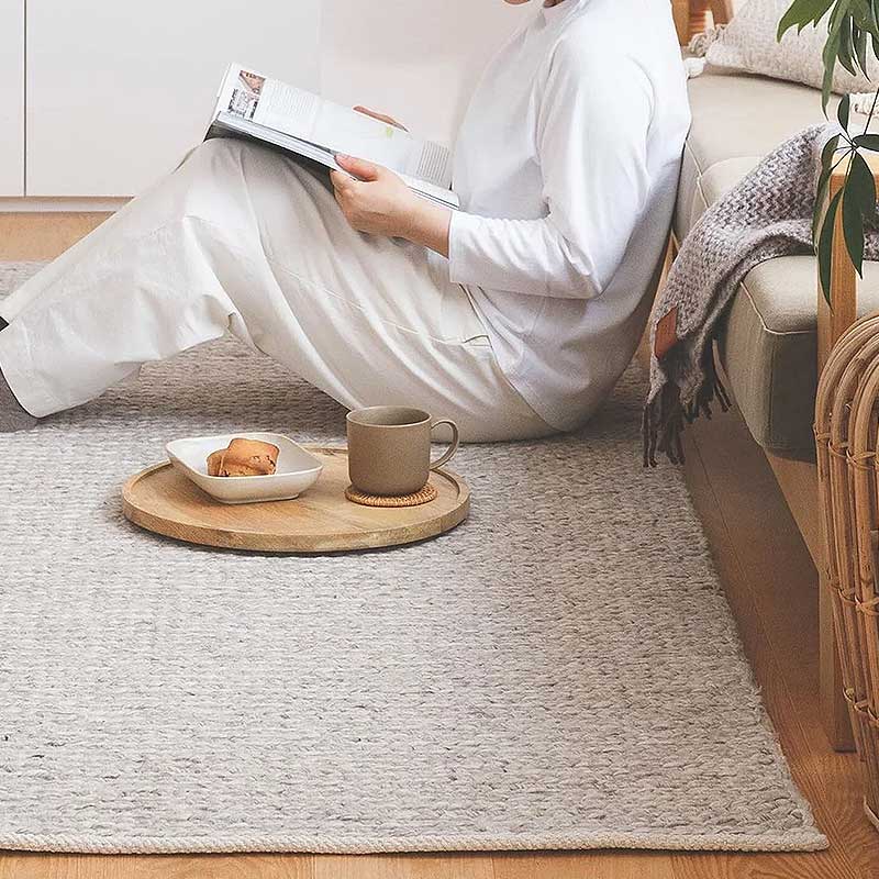 気軽に使える天然素材のウールラグ [ライトグレー] / WW54A | ボー