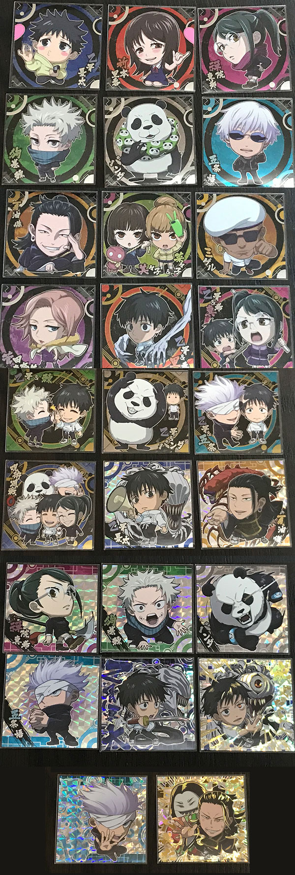 呪術廻戦ディフォルメシールウエハース Vol.1～4 シールリスト