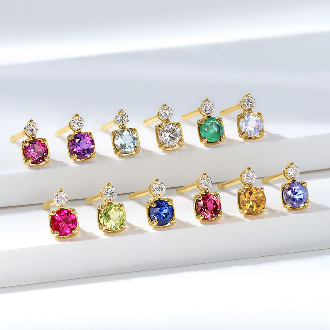 ロードライトガーネット K10/K18/PTピアス(片耳)・リゼッテ