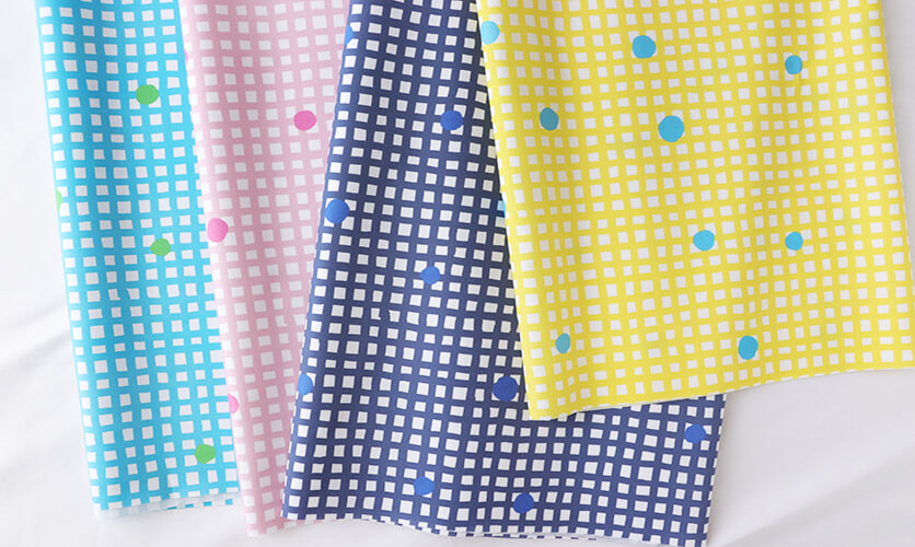 チェック＆ドット（イエロー） - 生地と型紙の通販サイト：nunocoto fabric