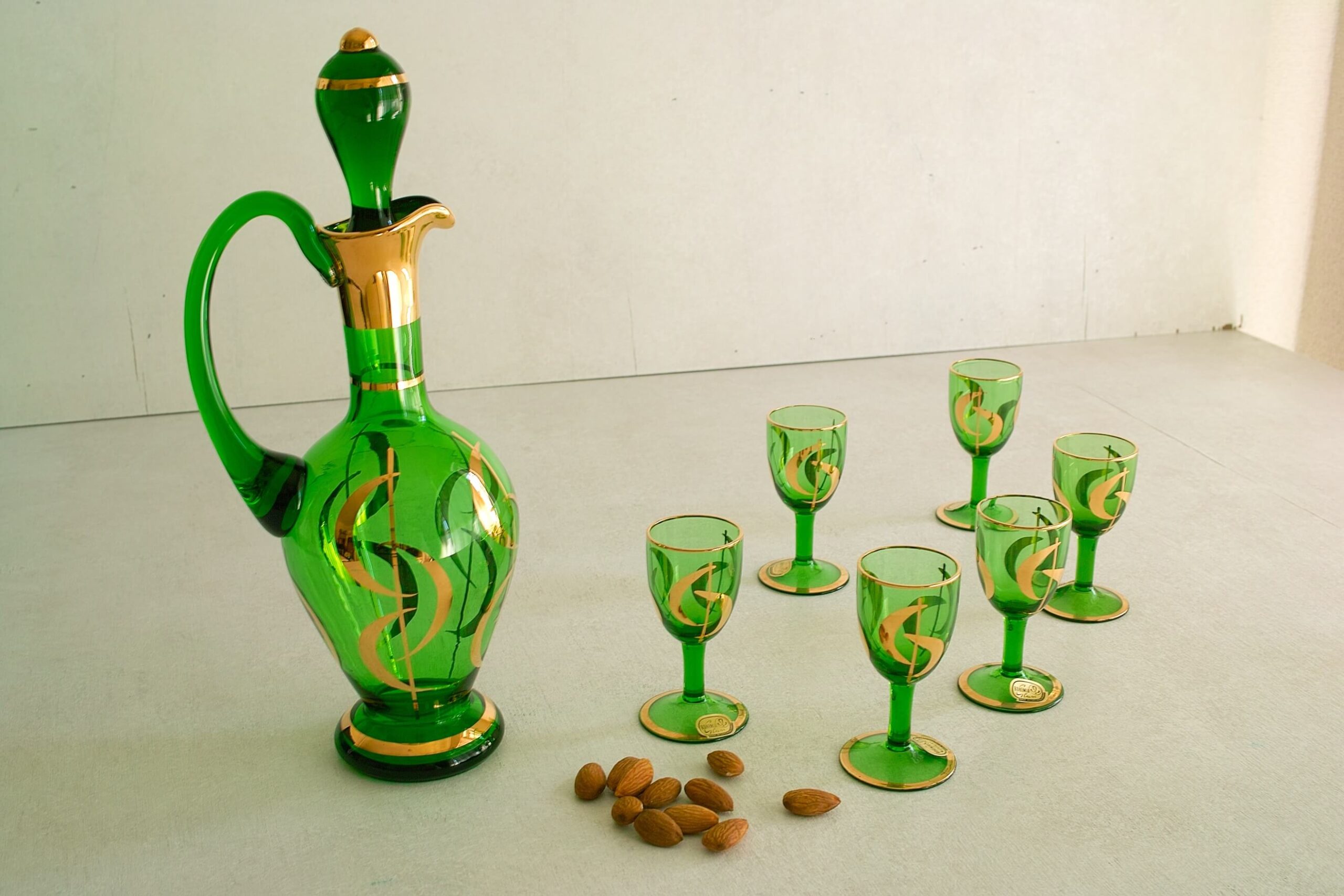 No.7570/7571「デキャンタ&リキュールグラス：チェコ/ボヘミアガラス