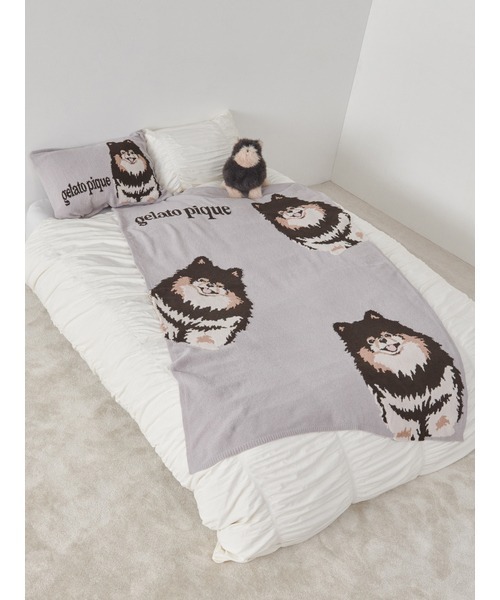 gelato pique（ジェラートピケ）の「パウダーDOG3柄ジャガードピロー