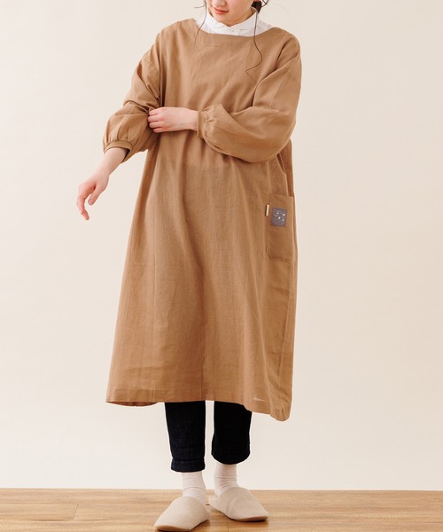 セール】コットンリネン2way割烹着ロングエプロン（エプロン）｜and