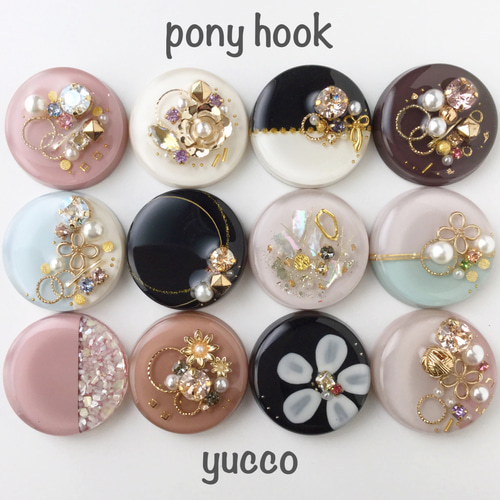 ◇受注制作◇【レジン＊ポニーフック・ヘアゴム・帯留め】きらきら