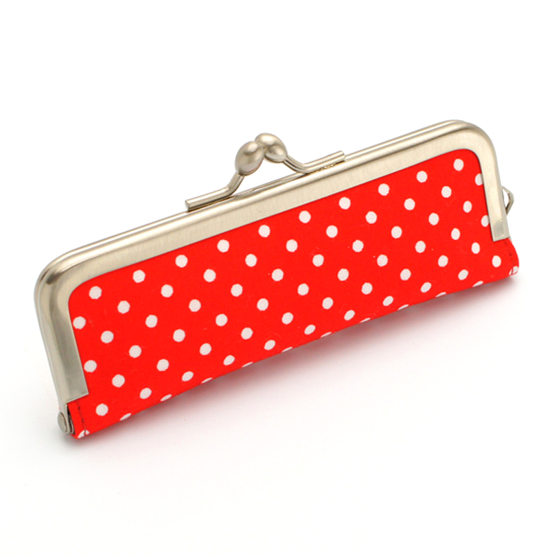 印鑑ケース「がま口」10.5-18.0mm用(プチドットレッド)｜印鑑ケース.com
