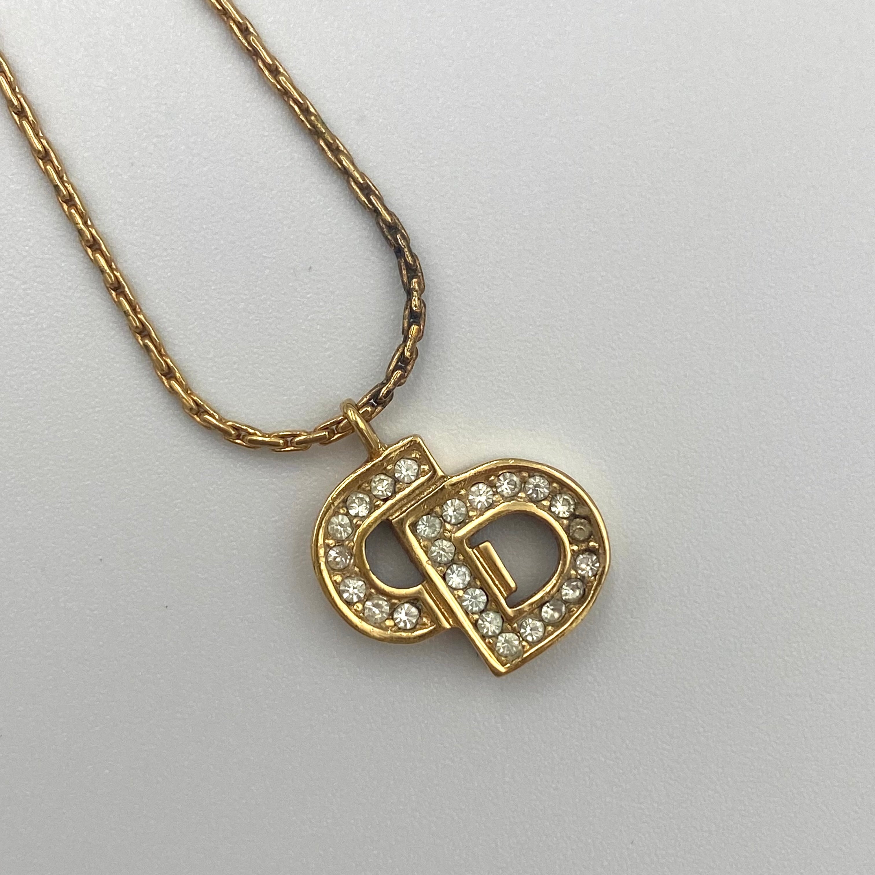 Dior ディオール CDロゴ ラインストーン ネックレス