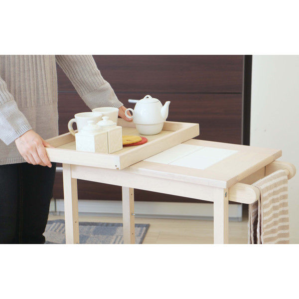 軒先渡し】ヤマソロ キッチンワゴン 幅610×奥行き350×高さ700mm タイル