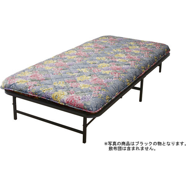 収納式折りたたみパイプベッド ブラウン 幅950mm 奥行1950mm 高さ275mm