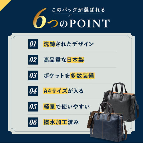 バッグ（日本製・豊岡縫製・国産素材岡山デニム使用・ビジネス