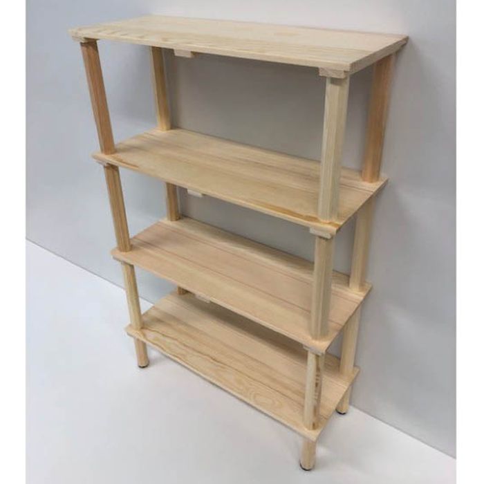ナフコ ウッドラック4段 43×17×67cmの通販｜ラック｜収納棚