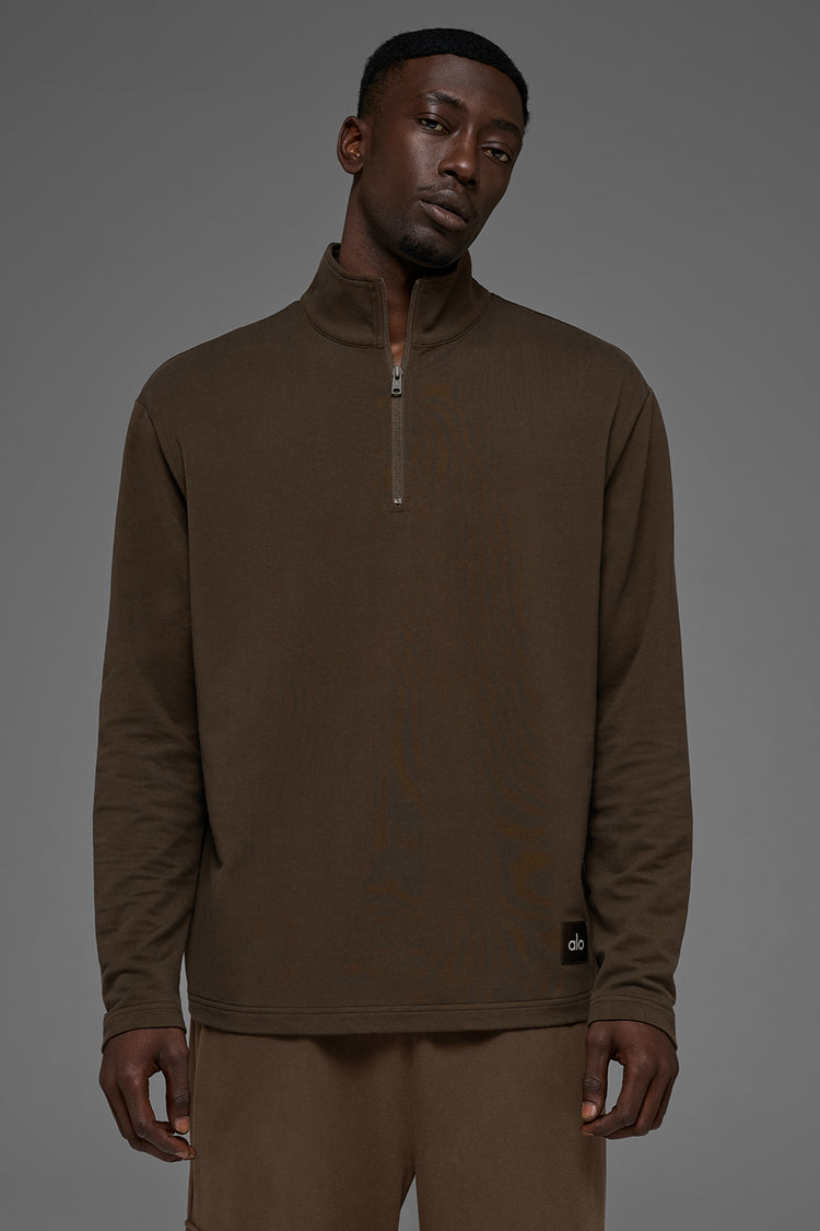 Double Take Long Sleeve 1/4 Zip - Espresso | ALO