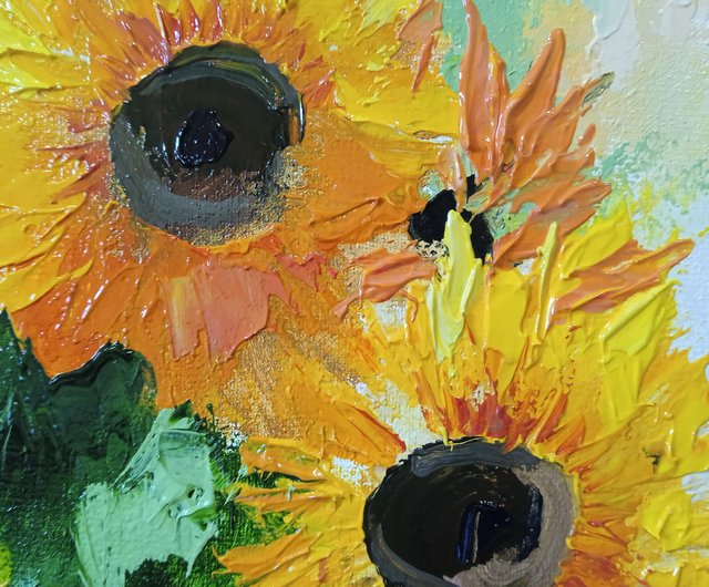 送料無料】ウクライナ ひまわりの絵の花のアートワークオリジナルの