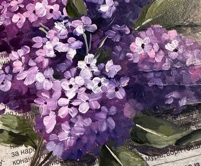 ウクライナ 紙にライラック色で描いた明るい油絵 DervikArtStore - Pinkoi