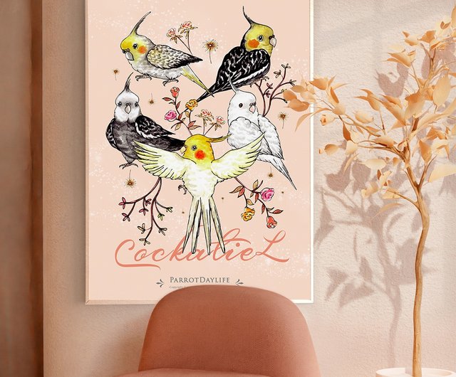 台湾 ポスター/オカメインコイラストシリーズポスター parrotdaylife