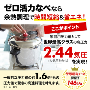 圧力鍋 日本製 ガス・IH対応 [ ゼロ活力なべ M・3.0L ] ステンレス