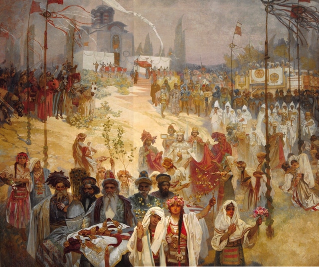 アルフォンス・ミュシャ、スラヴ菩提樹のもとでの若者たちの誓い