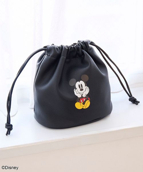 MICKEY（ミッキー）/別注】レザーライク巾着バッグ