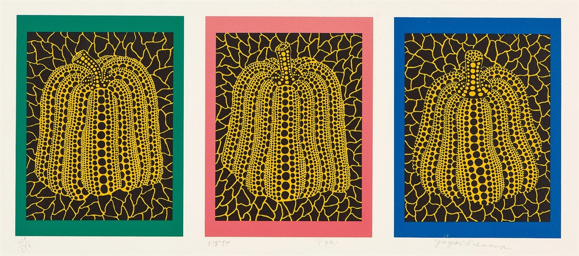 草間彌生 紙に水彩 サイン 《蝶》