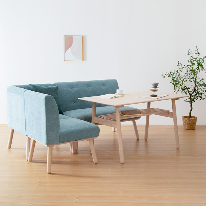 g11452]【4点セット】Hemel 幅120cm ダイニングテーブル+1人掛けソファ