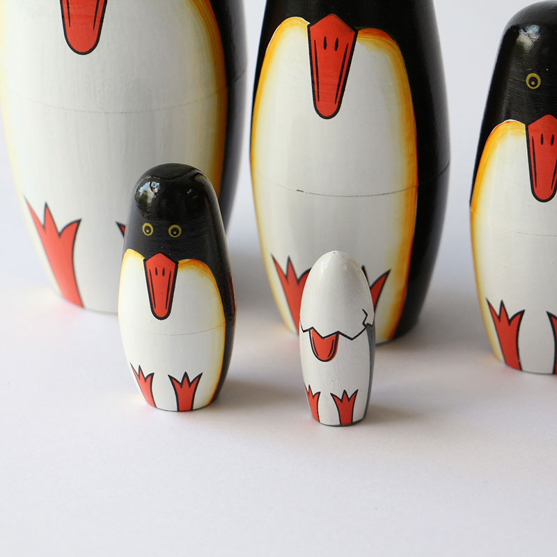 ペンギンリョーシカ マトリョーシカ DETAIL 木製 オブジェ かわいい 5