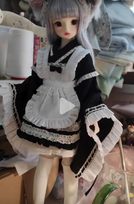 和風メイドドレスセット：白黒（40cm,MDD対応）（MiniDD）｜DOLK（ドルク）